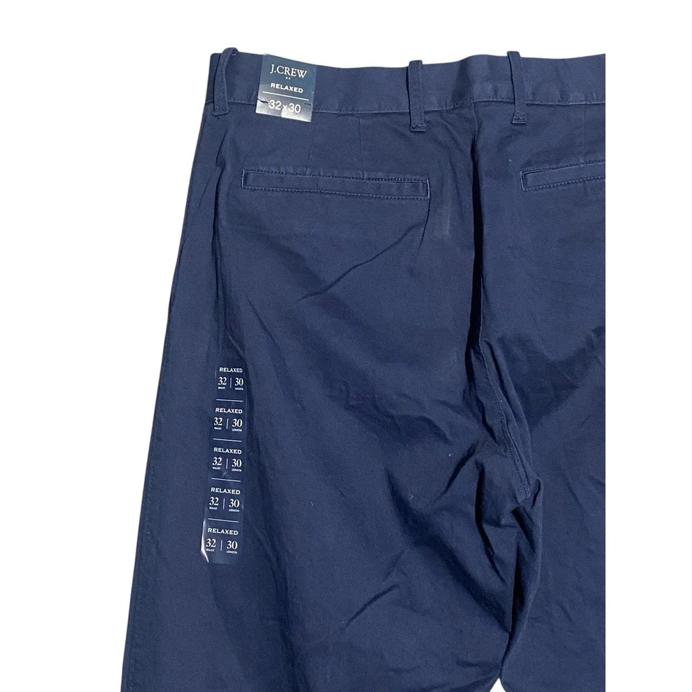 J Crew Navy Blue Relaxed‎ Fit Chino Pants FLEX Flat Front Men's Size 32x30 BR813
